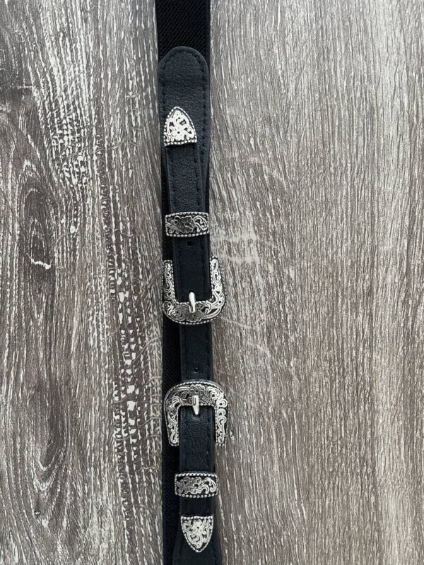Dubbele gesp riem smal zilver - Afbeelding 2