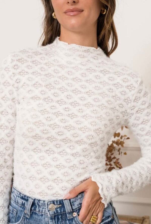 Fluffy print truitje off white - Afbeelding 3
