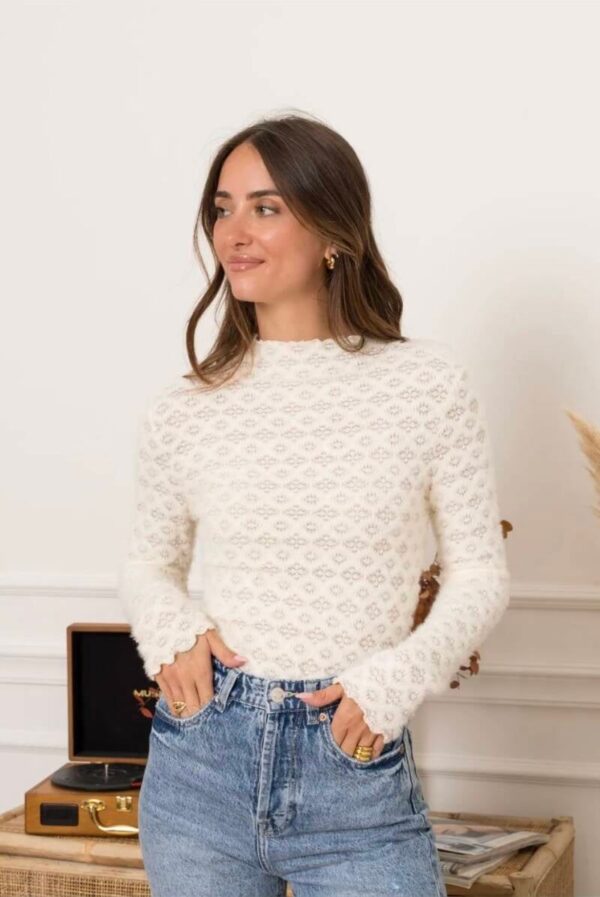 Fluffy print truitje off white - Afbeelding 2