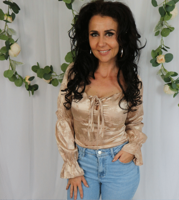 Satin top beige