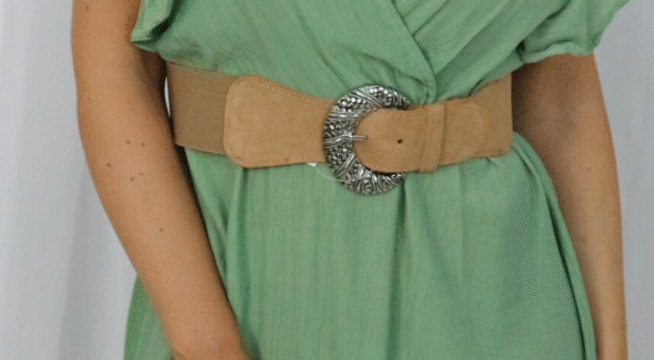 Suedine stretch riem camel - Afbeelding 2